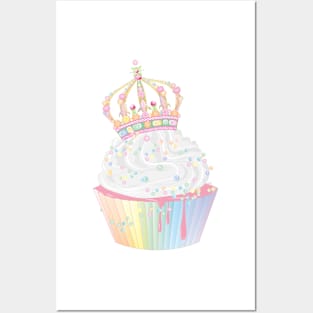 sugary cupcake with candy candy crown Posters and Art